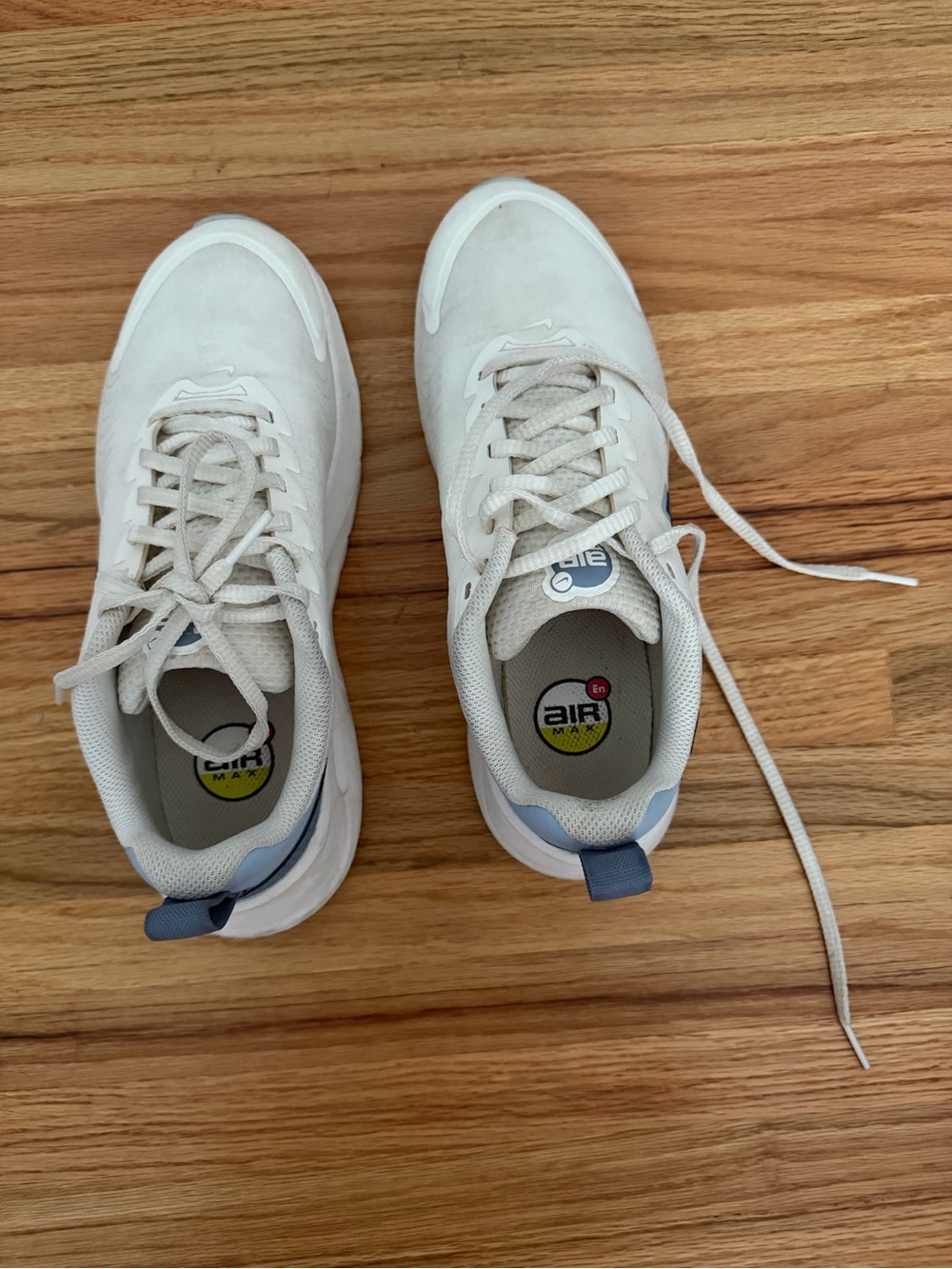 Nike Kids White Sneakers with Light Blue Accents